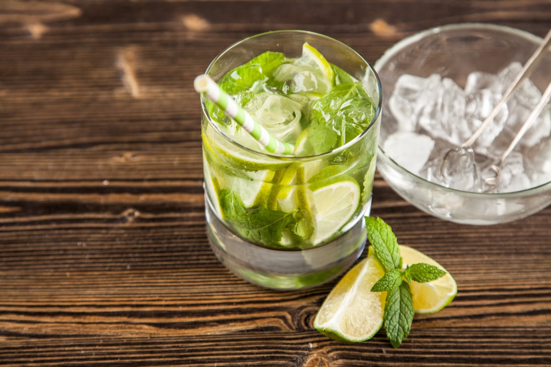 Mojito Cocktail on Dark Background