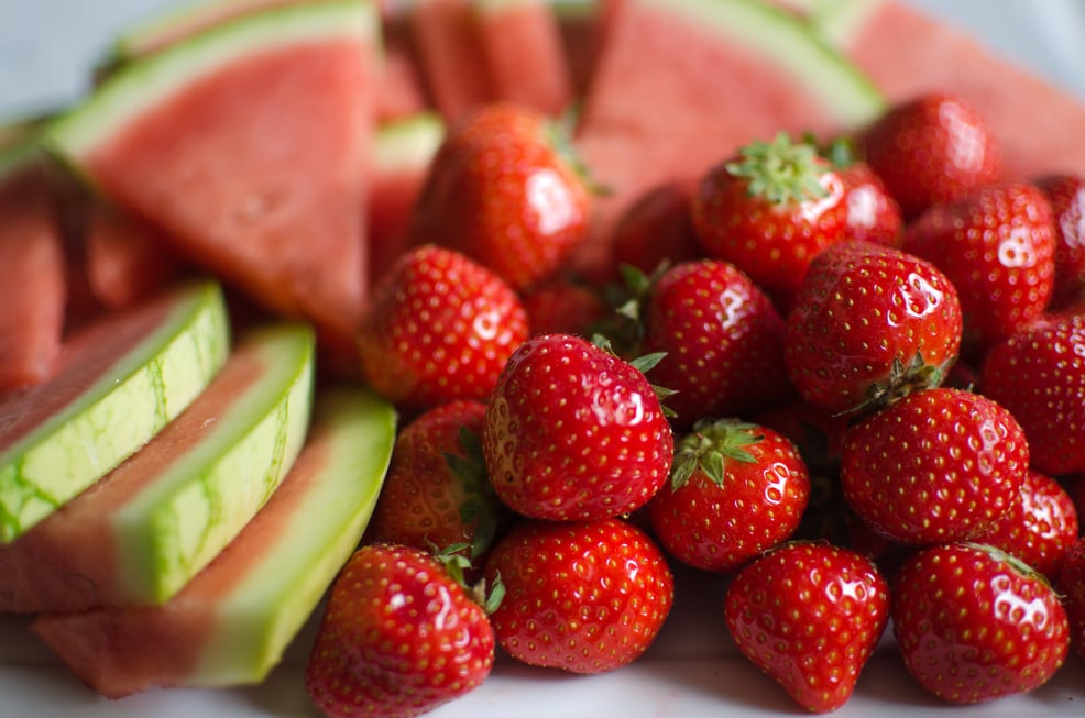 Strawberries and watermelon