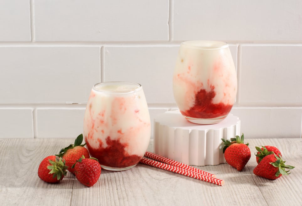 Fresh Korean Strawberry Milk with Homemade Strawberry Compote Sa