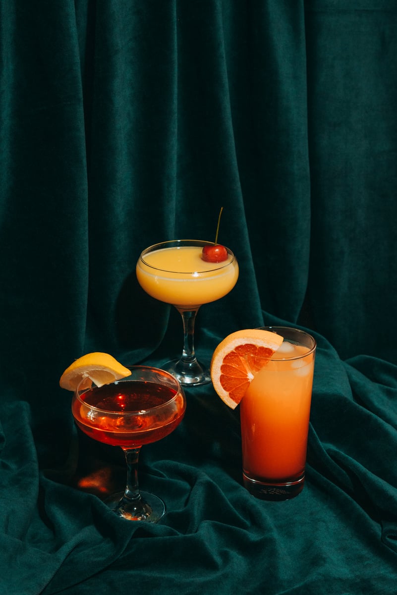 Glasses of Cocktail with Fruits